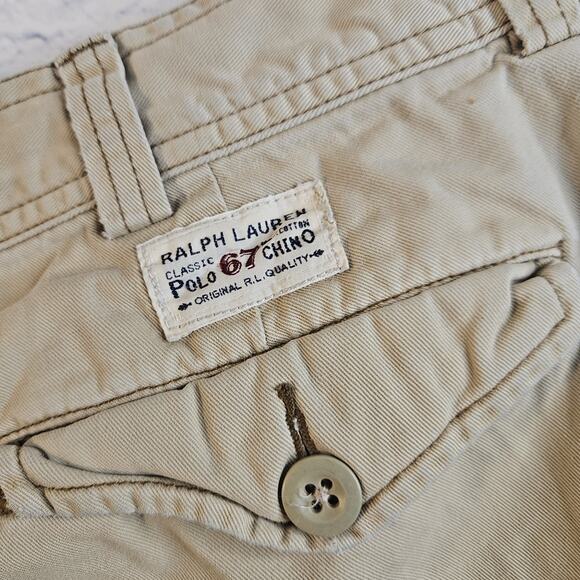 Polo Ralph Lauren Cargo Utility Shorts Mens 36 Khaki Pockets Cotton Casual Twill - Picture 5 of 7